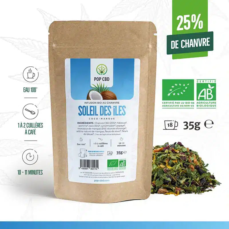Tisane CBD Bio Fruitées Soleil des iles 35g