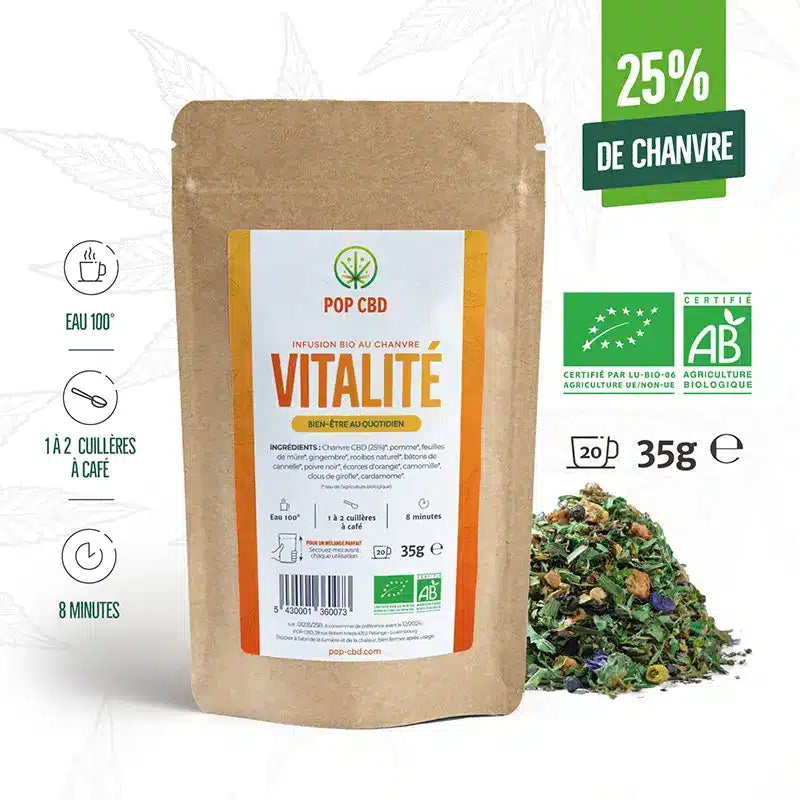 Tisane CBD Bio bien-être Vitalité 35g