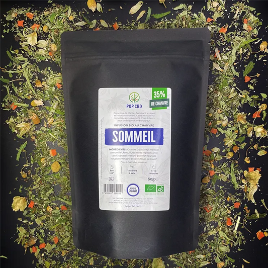 Infusion CBD Bio - Sommeil en sachet La tisane CBD SOMMEIL de Pop CBD !