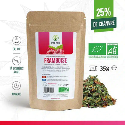 Tisane CBD Bio Fruitées Framboises 35g