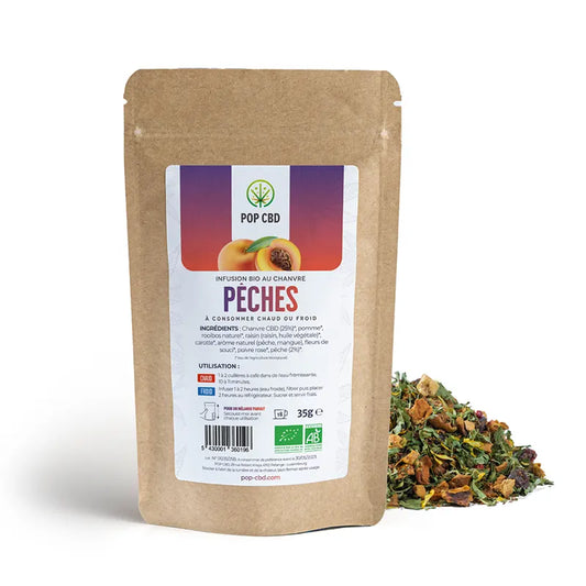 Tisane CBD Bio FRUITEE Pêches 35g