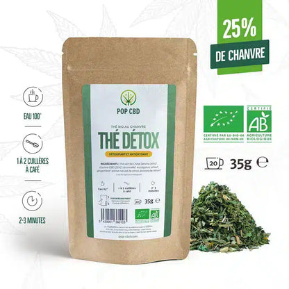 Thé vert CBD Bio bien-être Détox 35g