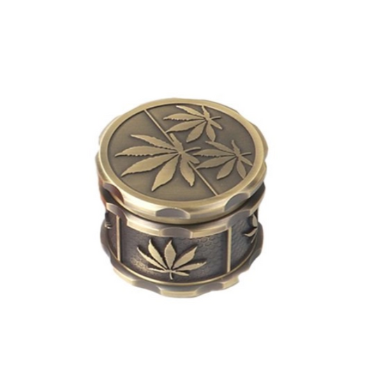 GRINDER 60MM 4 PARTS LEAF LEA ENGRAVING ZINC