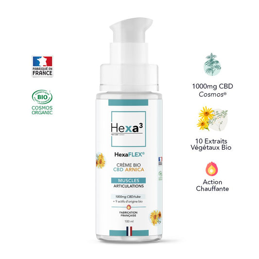 CREME CBD ARNICA BIO 100ML + 7 HUILES ESSENTIELLES HEXAFLEX® HEXA3
