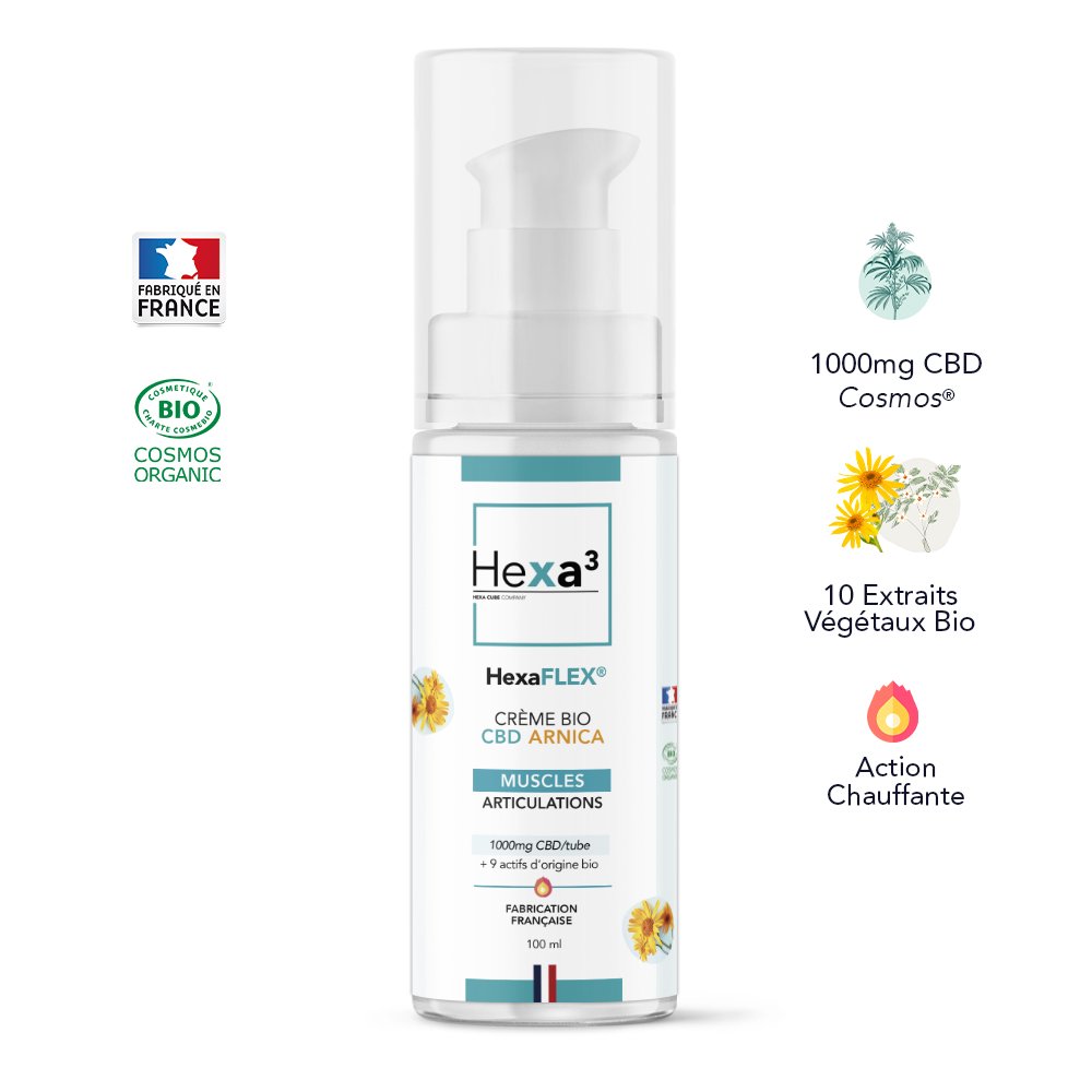 CREME CBD ARNICA BIO 100ML + 7 HUILES ESSENTIELLES HEXAFLEX® HEXA3